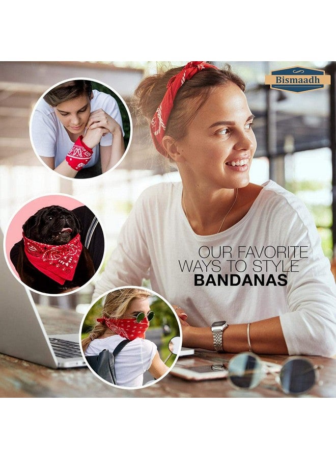 BISMAADH Cotton Paisley Star Print Neckerchief, Face Mask Bandana sun & UV - For Men & Women Pack of 1 (Grey) - Image 5