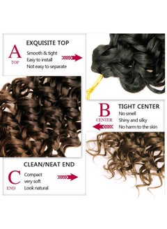 YXCHERISHAIR GoGo Curl Crochet hair 18inch Water Wave Crochet hair Ombre Synthetic Bohemian Crochet Braid Deep Wave Braiding hair Extensions (5Packs,1B/4/30)  - Image 4
