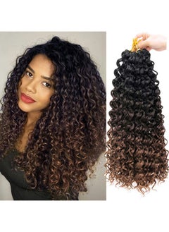 YXCHERISHAIR GoGo Curl Crochet hair 18inch Water Wave Crochet hair Ombre Synthetic Bohemian Crochet Braid Deep Wave Braiding hair Extensions (5Packs,1B/4/30)  - Image 1