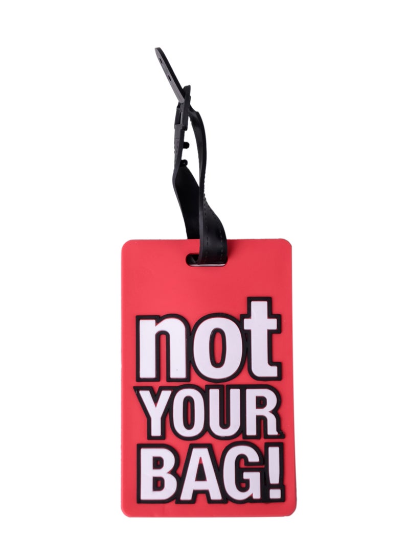 Cuisine Art Luggage Tag with Name ID Card, Personalized Identifier ID Labels, Flexible PVC Travel Tags, Secure Travel Luggage Labels for Baggage Identity, Suitcase Tag  – "NOT YOUR BAG" Text, Red  - Image 1