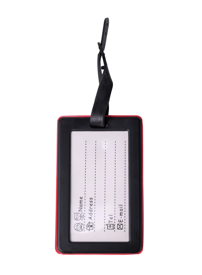 Cuisine Art Luggage Tag with Name ID Card, Personalized Identifier ID Labels, Flexible PVC Travel Tags, Secure Travel Luggage Labels for Baggage Identity, Suitcase Tag  – "NOT YOUR BAG" Text, Red