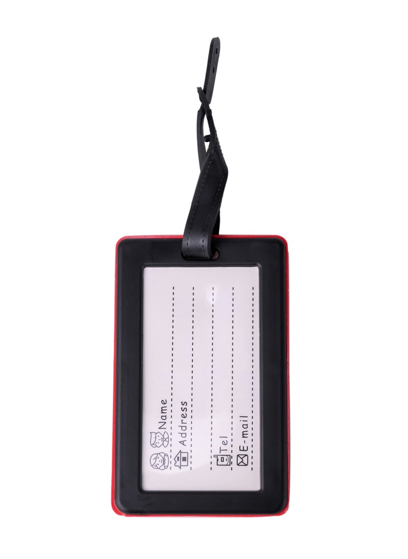 Cuisine Art Luggage Tag with Name ID Card, Personalized Identifier ID Labels, Flexible PVC Travel Tags, Secure Travel Luggage Labels for Baggage Identity, Suitcase Tag  – "NOT YOUR BAG" Text, Red  - Image 2