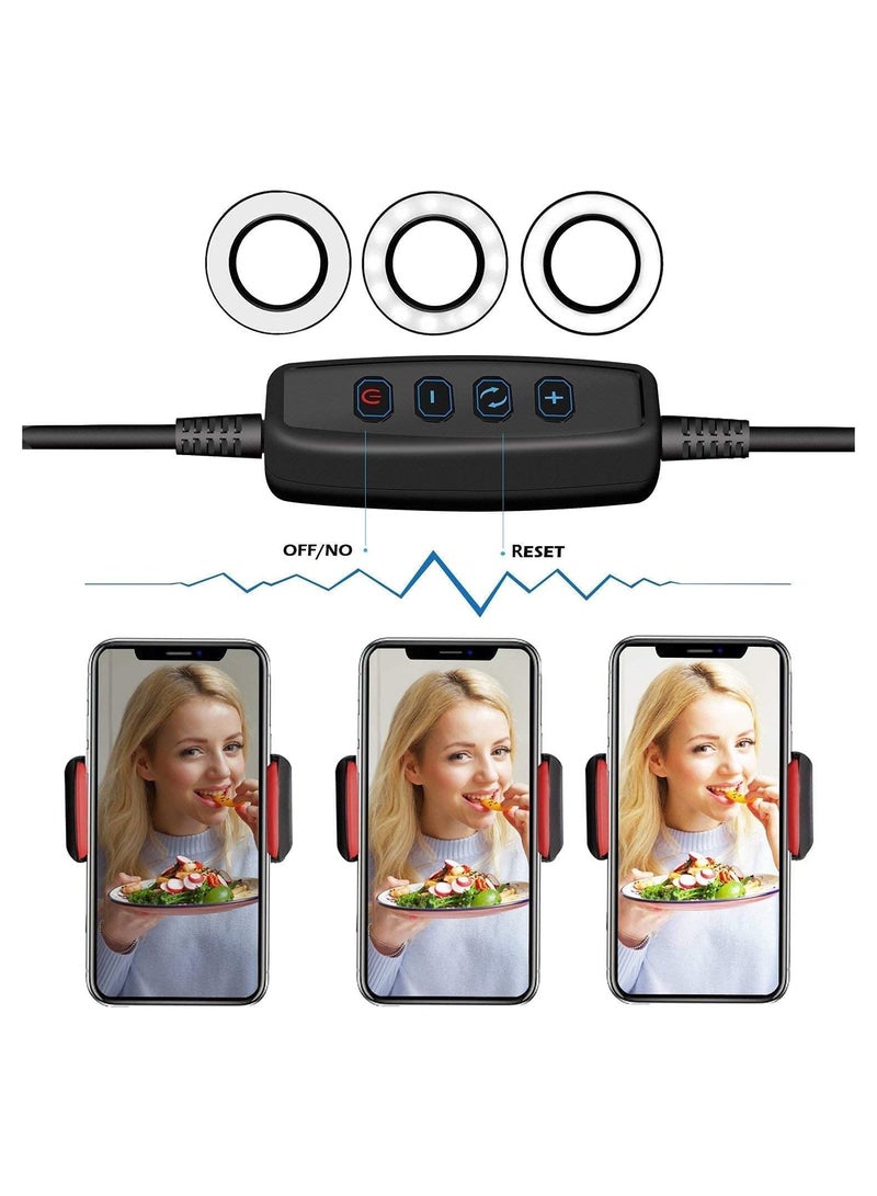 PRINTSHOP4ME Professional Live stream Selfie Ring Light with mobile Phone Holder Stand for Live StreamMakeup ,3-Light Mode, 10-Level Brightness & More Compatible with Universal Phone - Image 5