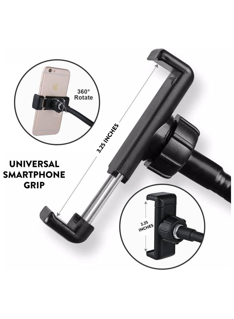 PRINTSHOP4ME Professional Live stream Selfie Ring Light with mobile Phone Holder Stand for Live StreamMakeup ,3-Light Mode, 10-Level Brightness & More Compatible with Universal Phone - Image 3