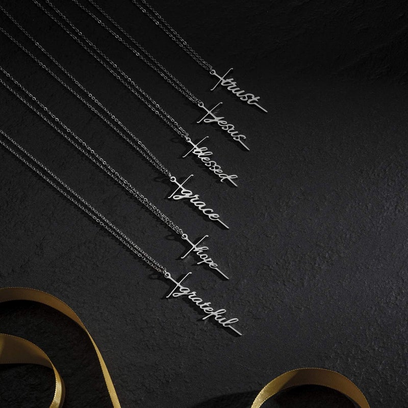 Lcherry Faith Cross Pendant Necklace for Women Religious Christian Jewelry Mother's Day Gifts for Women - Image 4