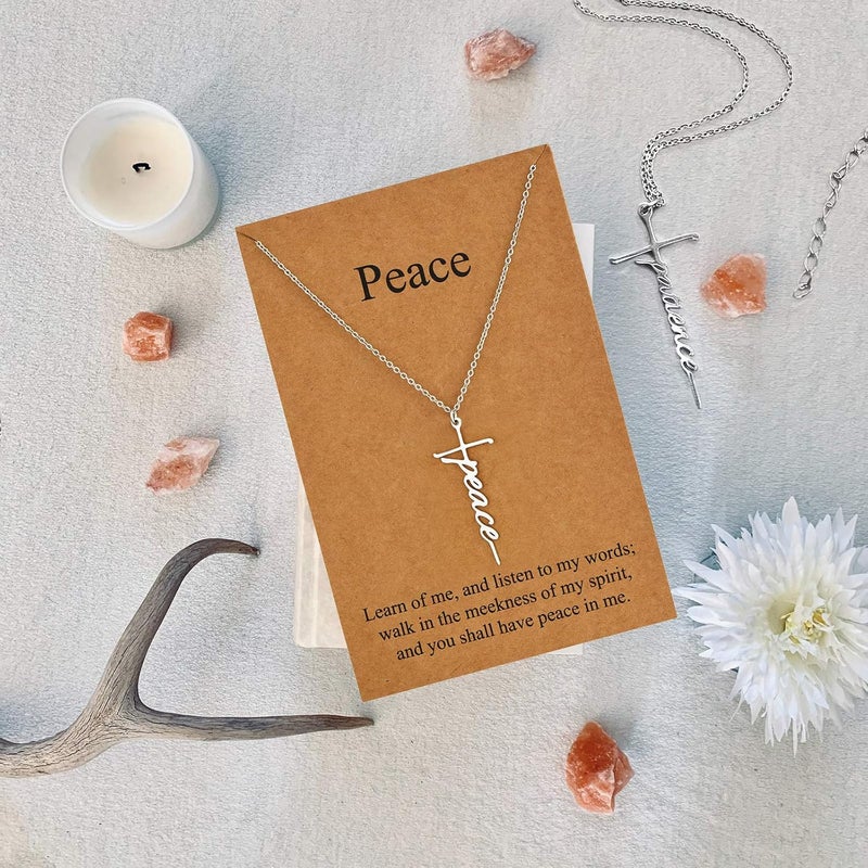 Lcherry Faith Cross Pendant Necklace for Women Religious Christian Jewelry Mother's Day Gifts for Women - Image 3