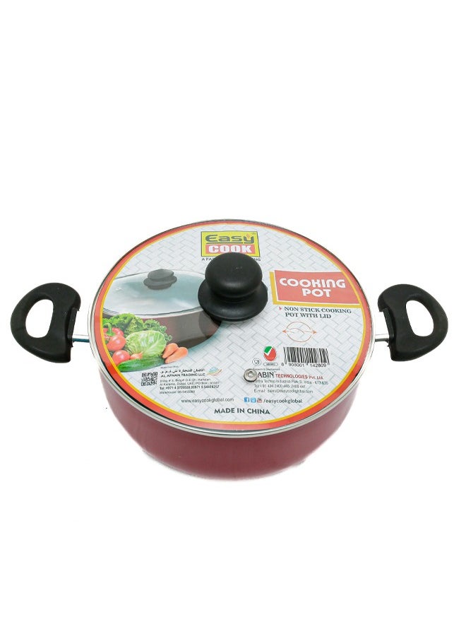 Easy Cook - Easycook Non-Stick Casserole with Glass Lid | Scratch-Resistant Cooking Pot - Image 1