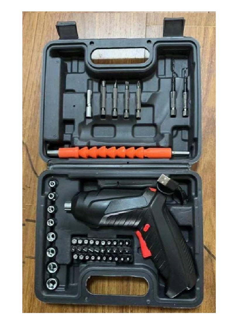 Rechargeable Cordless Electric Screwdriver Kit - Rotary Tools with Multi-Purpose Electric Drill Driver for Home Use, LED Light, and Carrying Case - Ideal for DIY, Home Repair, and Woodworking Projects - Image 2