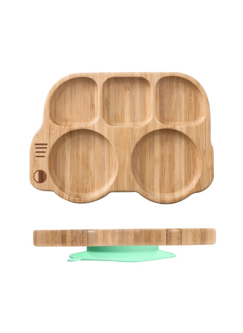 Generic - Cute Cartoon Kids Sectioned Dinner PlateCar plate mint green Car plate mint green - Image 1