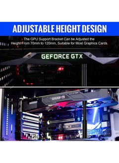 Generic GPU Support Bracket, Graphics Video Card Brace with Height Adjustable, Anti-Sag Holder for Universal Graphics Card, GPU Stand with Magnet and Rubber Pad (Black)  - Image 4
