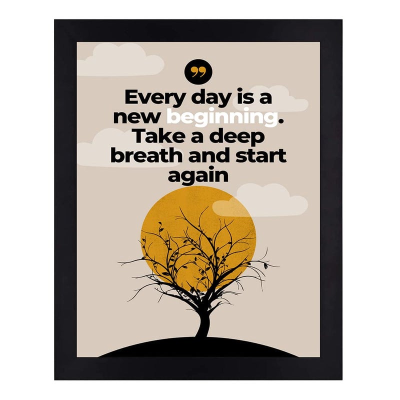 Interio Crafts Inspirational Framed Poster Positive Quotes Wall Frames for Home or Office Wall Decoration Motivational Framed Quotes Synthetic Wood 13 X 10 Inches