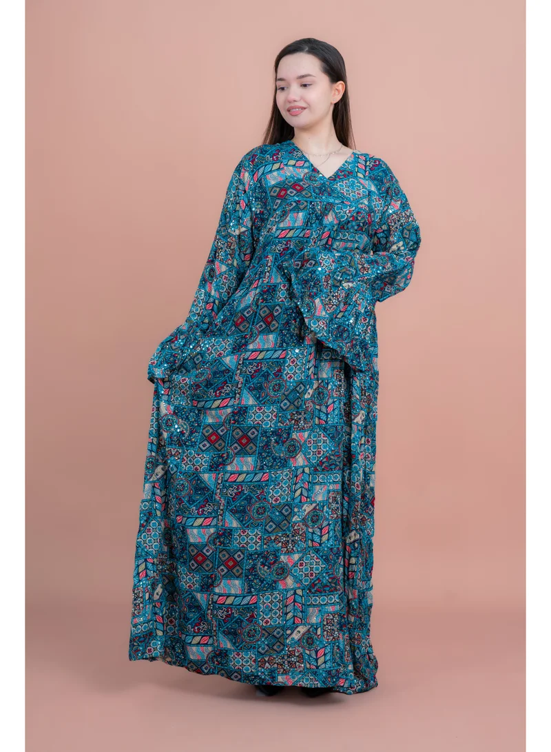 IKKXA Abstract Geometric Maxi IK072 Turquoise