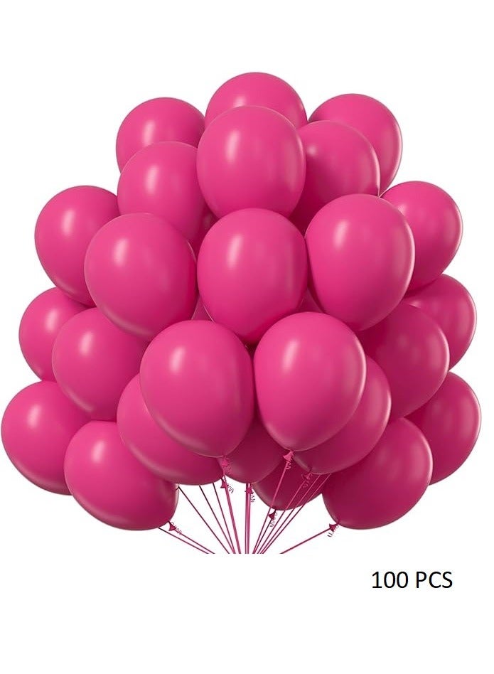 100 بالونة وردية اللون مقاس 12 بوصة لتزيين حفلات أعياد الميلاد وحفلات استقبال المولود الجديد