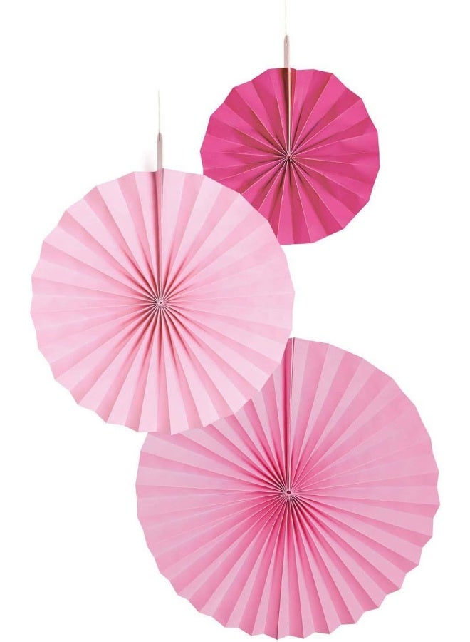 Riethmuller Hot Pink Paper Fan Decorations 3pcs