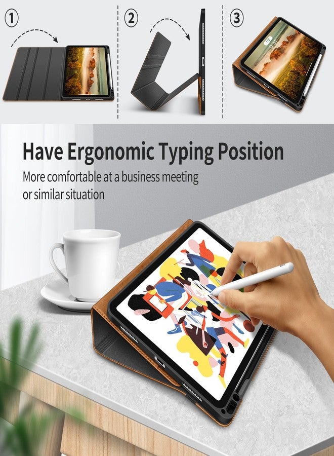 H HOLIMET جراب iPad Air مقاس 13 بوصة 2024 (M2) مع حامل قلم، غطاء مقاوم للصدمات، خاصية التشغيل/الإيقاف التلقائي، مصنوع من الجلد النباتي (بني) - Image 5