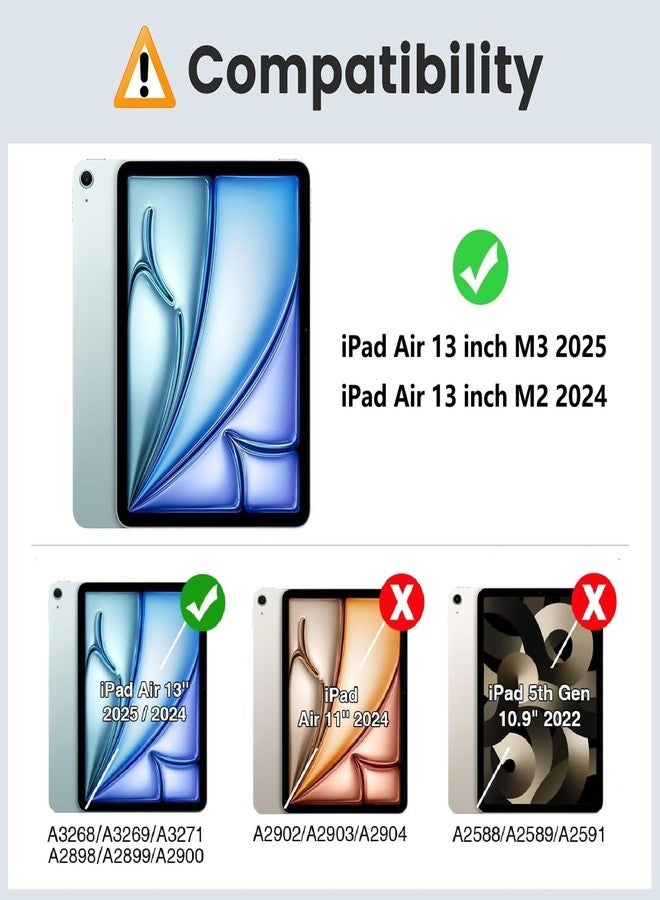 H HOLIMET جراب iPad Air مقاس 13 بوصة 2024 (M2) مع حامل قلم، غطاء مقاوم للصدمات، خاصية التشغيل/الإيقاف التلقائي، مصنوع من الجلد النباتي (بني) - Image 2
