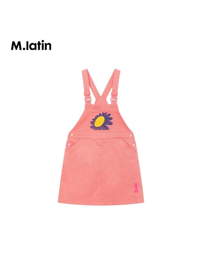 M.latin Children's Clothing, Girls' Dress, Summer New Style, Big Girls' Suspender Dress, Apricot Pink, 130cm - Image 4