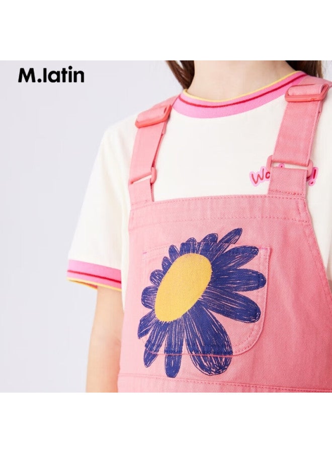 M.latin Children's Clothing, Girls' Dress, Summer New Style, Big Girls' Suspender Dress, Apricot Pink, 130cm - Image 3