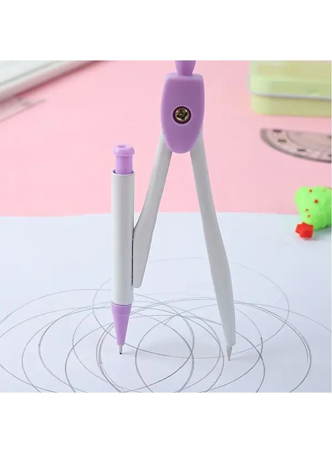 Yellow Professional Compass Set 7 Piece Protractor Triangle Ruler Drawing Tools Office Stationery - Image 4