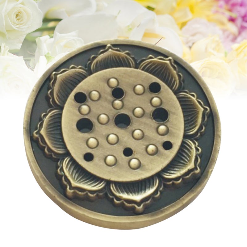 2pcs 3.5x1cm Alloy Incense Burner Dish Incense Burner Stand Incense Stick Holder Portable Tray (Bronze) - Image 4
