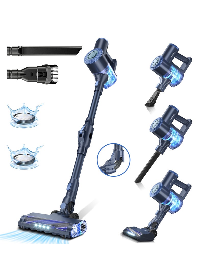 PrettyCare 6 in 1 Cordless Vacuum Cleaner,20kpa Powerful Rechargeable Handhleld Vacuum Cleaner for Home with LED Light, Self-Standing and 180° Bendable Wand, for Carpet and Hard Floor Pet Hair  - Image 1