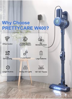 6 in 1 Cordless Vacuum Cleaner,20kpa Powerful Rechargeable Handhleld Vacuum Cleaner for Home with LED Light, Self-Standing and 180° Bendable Wand, for Carpet and Hard Floor Pet Hair - pzsku/ZF3B598CD990416F905ACZ/45/_/1725604139/f8a890a8-c625-4f0a-b193-3ad077141c4c