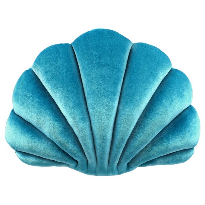 YIGOG SEASHELL PILLOW SEA SHAPED DECORATIVE PRINCESS THROW PILLOW 3D VELVET SOFT OCEAN CUTE THROW PILLOWS FOR BED COUCH CHAIR SOFA ROOM 18 X 13 INCH
