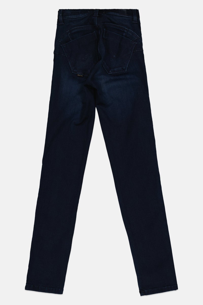SALSA Women Regular Fit Washed Stretchable Denim Jeans, Navy Blue - Image 3