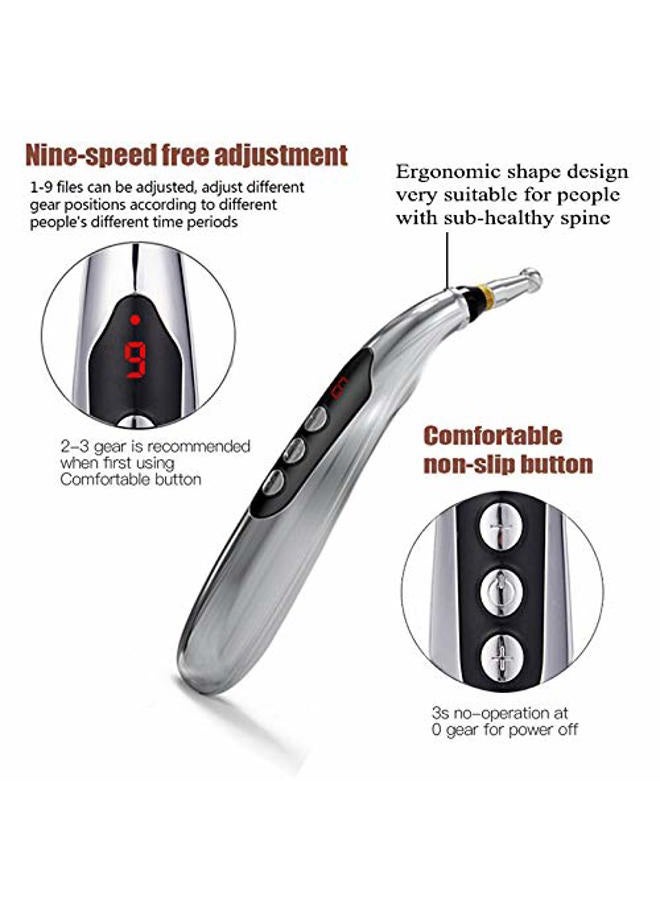 Winnes Acupuncture Pen Electronic Accupressure Pen, USB Rechargeable Pain Relief Electric Meridians Energy Pen Massager Pen Pain Relief Massage Tool with 3 Massage Heads & 2 Massage Gel - Image 4