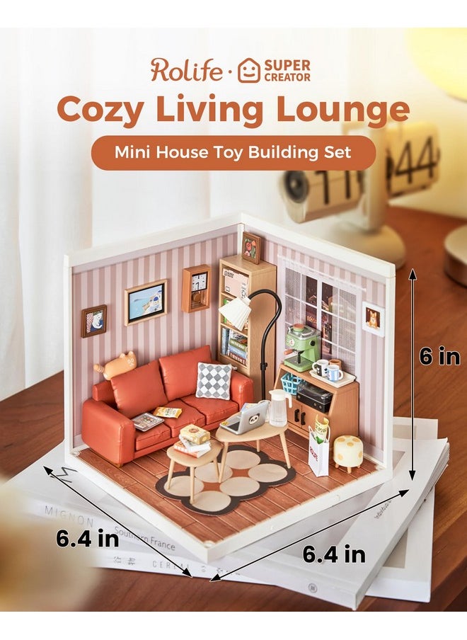 Rolife Rolife DIY Miniature Plastic House Building Set Toys Playset with LED Suitable for Mini Figures Construction Toys Diorama Kit Gifts for Teens Adults (Cozy Living Lounge)  - Image 2