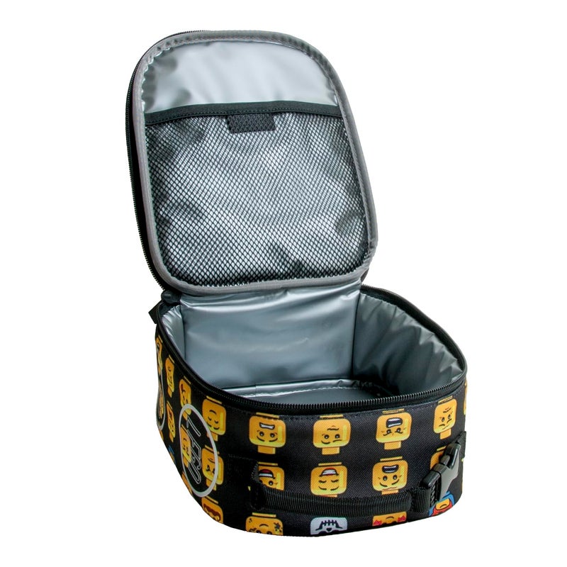 LEGO Kids Heritage Classic Lunch Box, Insulated Soft Reusable Lunch Bag Meal Container for Boys and Girls, Perfect for School or Travel, Meal Tote Keeps Food and Drinks Cold with Buckle, Minifigure - Image 2