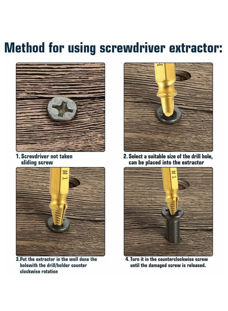 Y&D Damaged Stripped Screw Extractor Kit, DELFINO High Speed Steel HSS 4341 Socket Adapter Removal Set, for Broken Set - Image 5