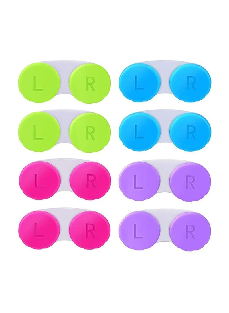 Fanski 8 Pack Colorful Contact Lens Case Box Holder Container Soak Storage Kit - Image 1