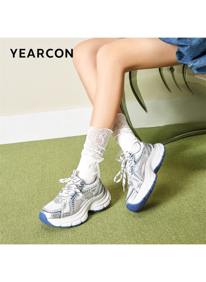 YEARCON Yierkang Thick-soled Dad Shoes For Women 25 New Silver Comfortable Sports Casual Shoes 49897w Silver Blue 37 - Image 2