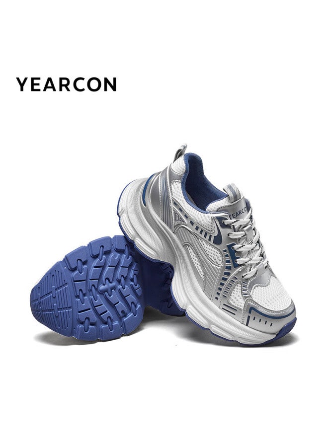 YEARCON Yierkang Thick-soled Dad Shoes For Women 25 New Silver Comfortable Sports Casual Shoes 49897w Silver Blue 37 - Image 4