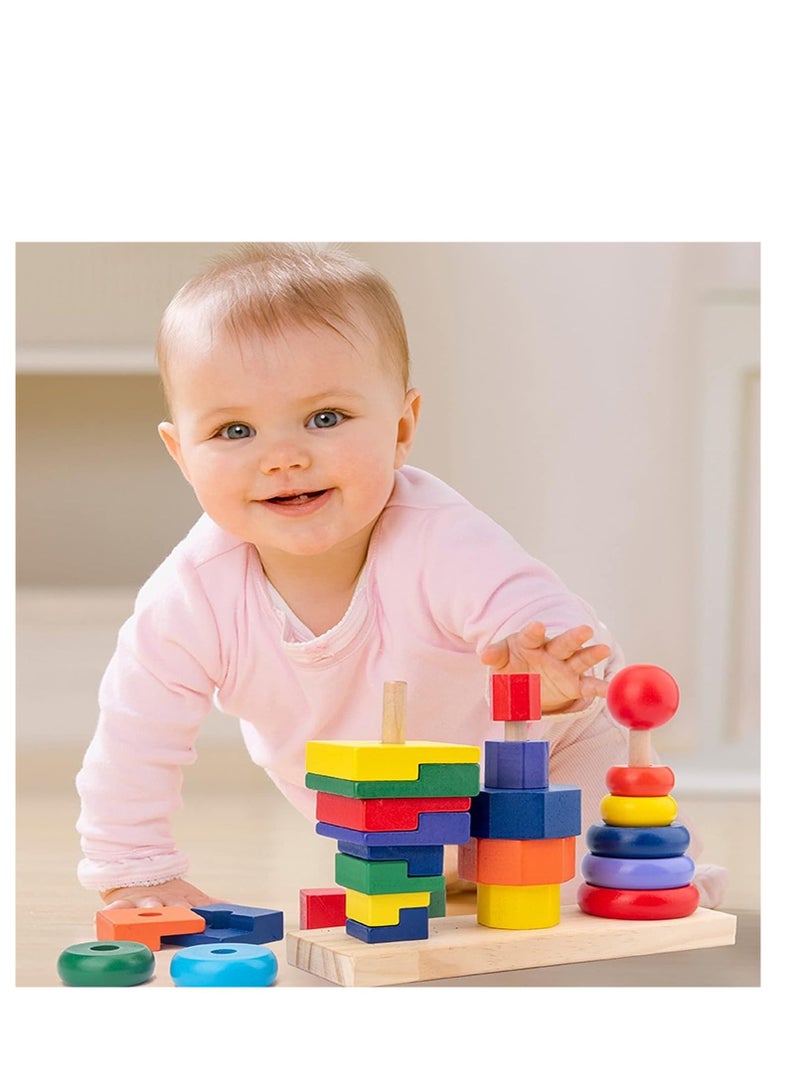 Factory Price لعبة برج التكديس قوس قزح 3 مجموعات - Image 5