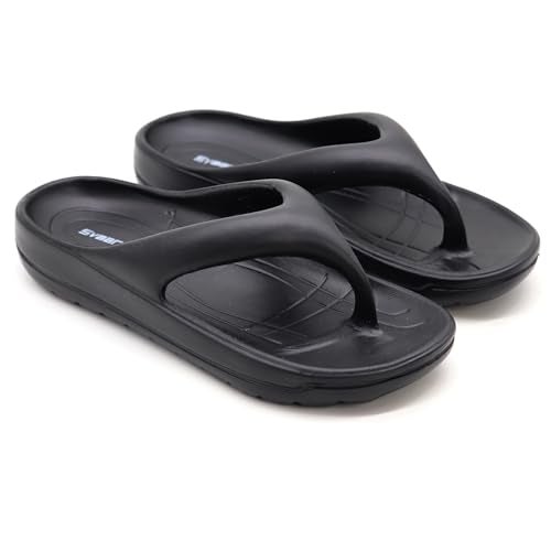 SVAAR Soft EVA Slippers for Men | Stylish Anti-Skid Flip-Flops with Arch Support & Bouncy Sole | Lightweight Indoor Outdoor Comfort Black - Image 4