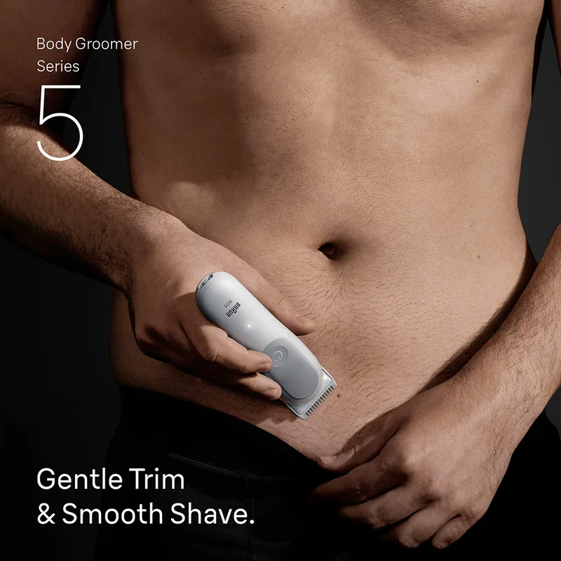 Braun Series 5 Body Groomer for Men, 2 in 1 Gentle Trim & Smooth Shave, SkinGuard Technology, 100% Waterproof, +6 Grooming Tools & Accessories - BG 5550