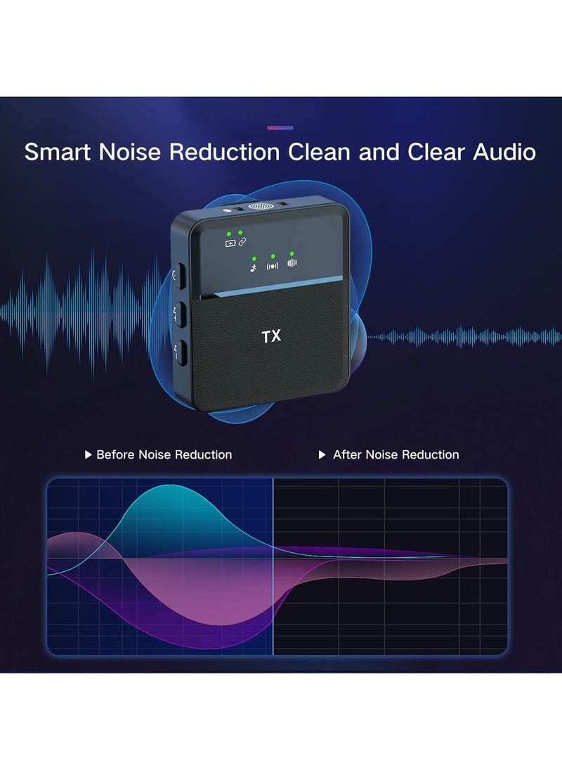 SYOSI - Wireless Lavalier Microphone, Professional Noise Cancellation Microphones for iPhone, Ipad, Android, 12H Battery Life, 2.4G Ultra-Low Delay Lapel Mic - Image 1