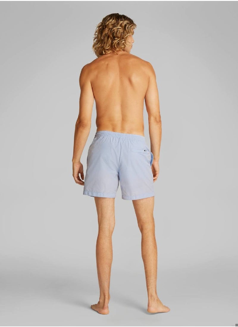 CALVIN KLEIN - Men's Medium Drawstring Swim Shorts - CK Essentials - Polyester, Blue - Image 1