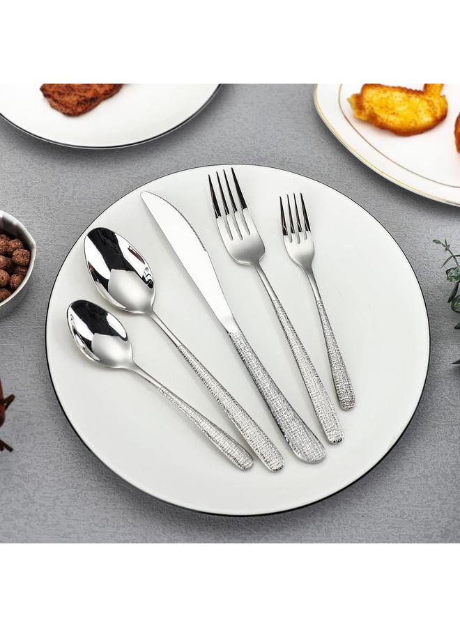 Bluejw 20-Piece Silverware Set Stainless Steel Flatware Set for 4 kitchen Utensils Cutlery Set Includes Knives Forks Spoons For Kitchen Home Hotel - Image 5