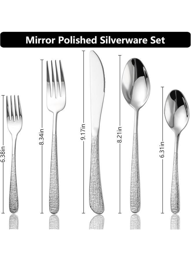 Bluejw 20-Piece Silverware Set Stainless Steel Flatware Set for 4 kitchen Utensils Cutlery Set Includes Knives Forks Spoons For Kitchen Home Hotel - Image 2