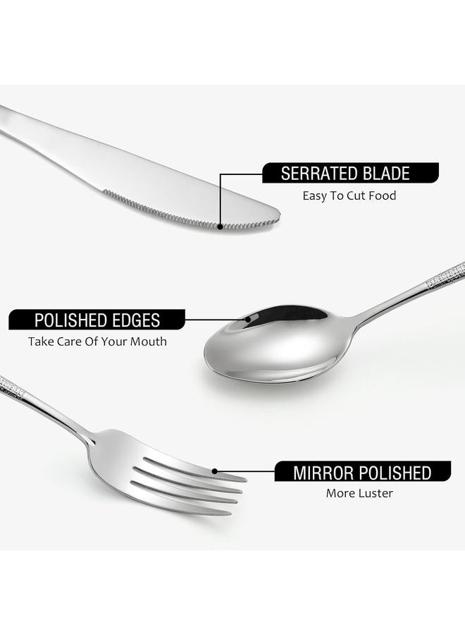 Bluejw 20-Piece Silverware Set Stainless Steel Flatware Set for 4 kitchen Utensils Cutlery Set Includes Knives Forks Spoons For Kitchen Home Hotel - Image 3