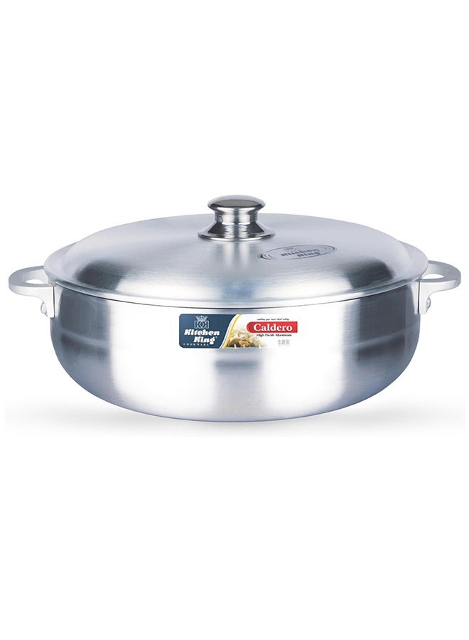 Kitchen King Premium Aluminium Caldero Pot – 24 cm (3.7 Ltr) – Heavy Bottom, Multi-Layer Durable Construction, Even Heat Distribution, Tight-Fitting Lid, Heat-Resistant Handles, Versatile for Stovetop & Oven, Dishwasher Safe - Image 1