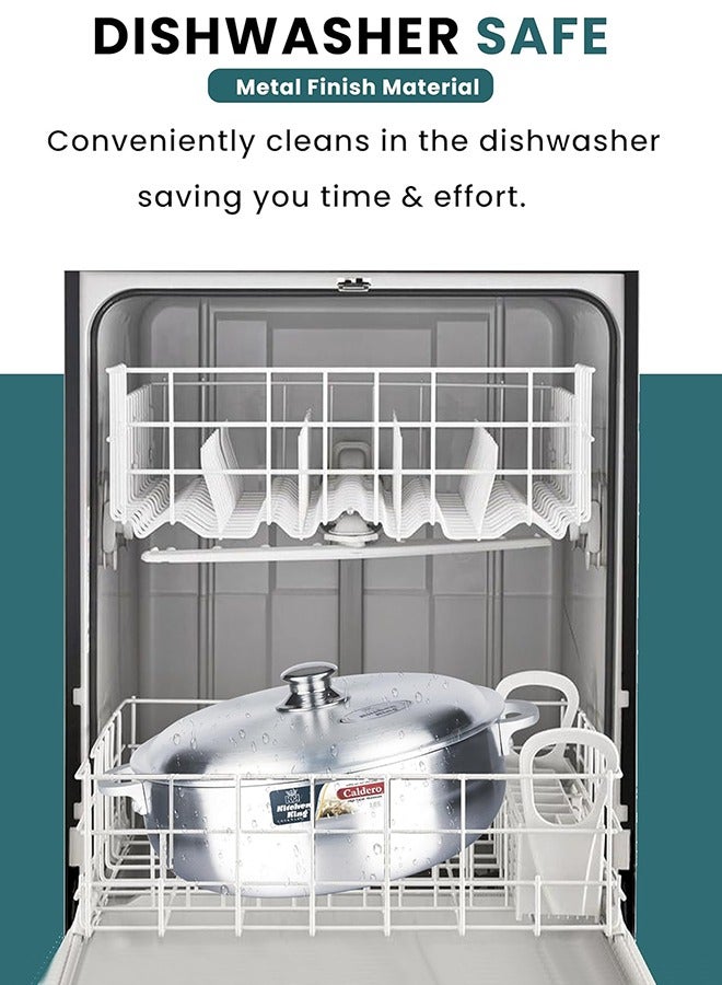 Kitchen King Premium Aluminium Caldero Pot – 24 cm (3.7 Ltr) – Heavy Bottom, Multi-Layer Durable Construction, Even Heat Distribution, Tight-Fitting Lid, Heat-Resistant Handles, Versatile for Stovetop & Oven, Dishwasher Safe - Image 5