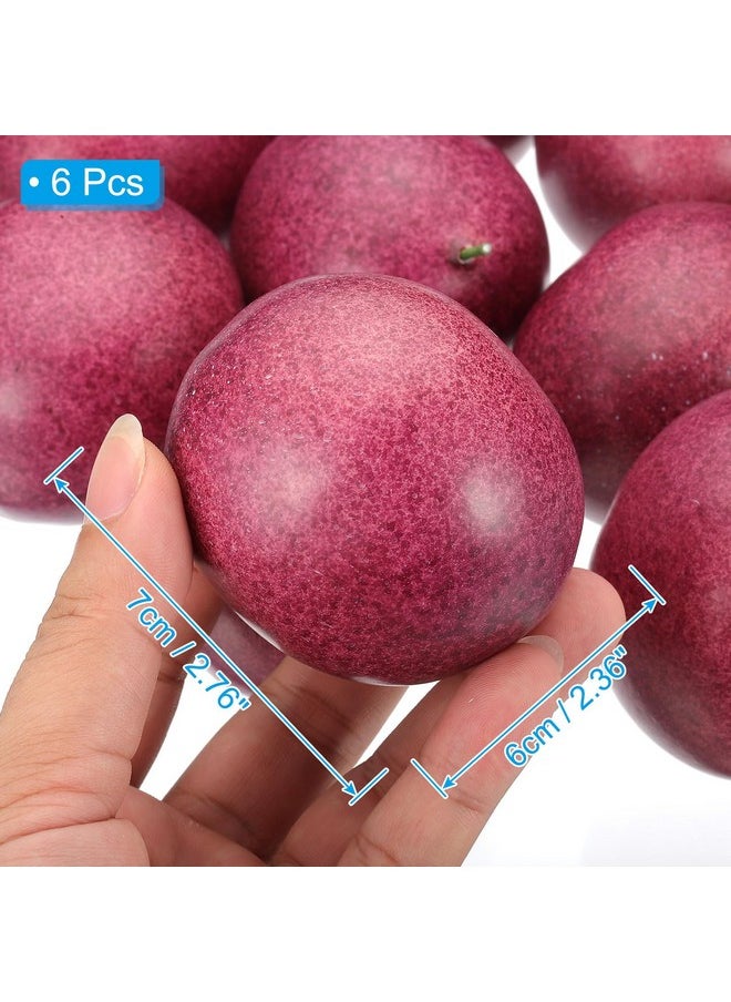 PATIKIL PATIKIL 6 Pcs Artificial Passion Fruit, Foam Simulation Fake Passion Fruit Lifelike Realistic Faux Fake Fruit Model for Home Kitchen Party Decoration, Photography Props  - Image 2