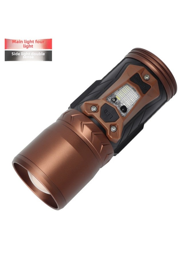 2023 LED High Power Four Light Source Night Fishing Light USB Charging Induction Red Blue Light Strong Light Fishing Light-Color:Package 5: Lamp + Line + Bag +65cm Tripod - Image 2