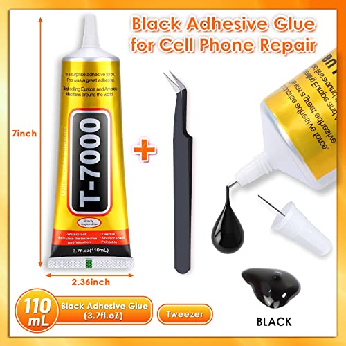 cridoz Upgrade T-7000 Black Adhesive Glue for Phone, Cridoz 110ml Waterproof Jewelry Glue Precision Craft Adhesive for Cell Phone Screen Repair Glass Wood Crafts Metal and Stones - Image 2