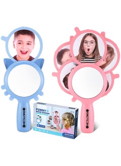 KASTWAVE Emotional Learning Mirror Handheld Unbreakable Mirror Autism Sensory Toys Play Mirror For Kids Social Emotional Learning School Social Skills Therapy Tool Pink And Blue  - Image 1