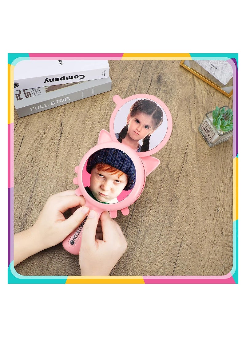 KASTWAVE - Emotional Learning Mirror Handheld Unbreakable Mirror Autism Sensory Toys Play Mirror For Kids Social Emotional Learning School Social Skills Therapy Tool Pink And Blue - Image 1